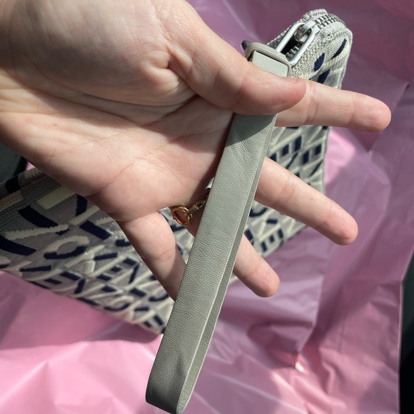 NEW Kenzo Tri Color Printed Logo Knit Fabric Zipped Wristlet Pouch - Picture 5 of 12